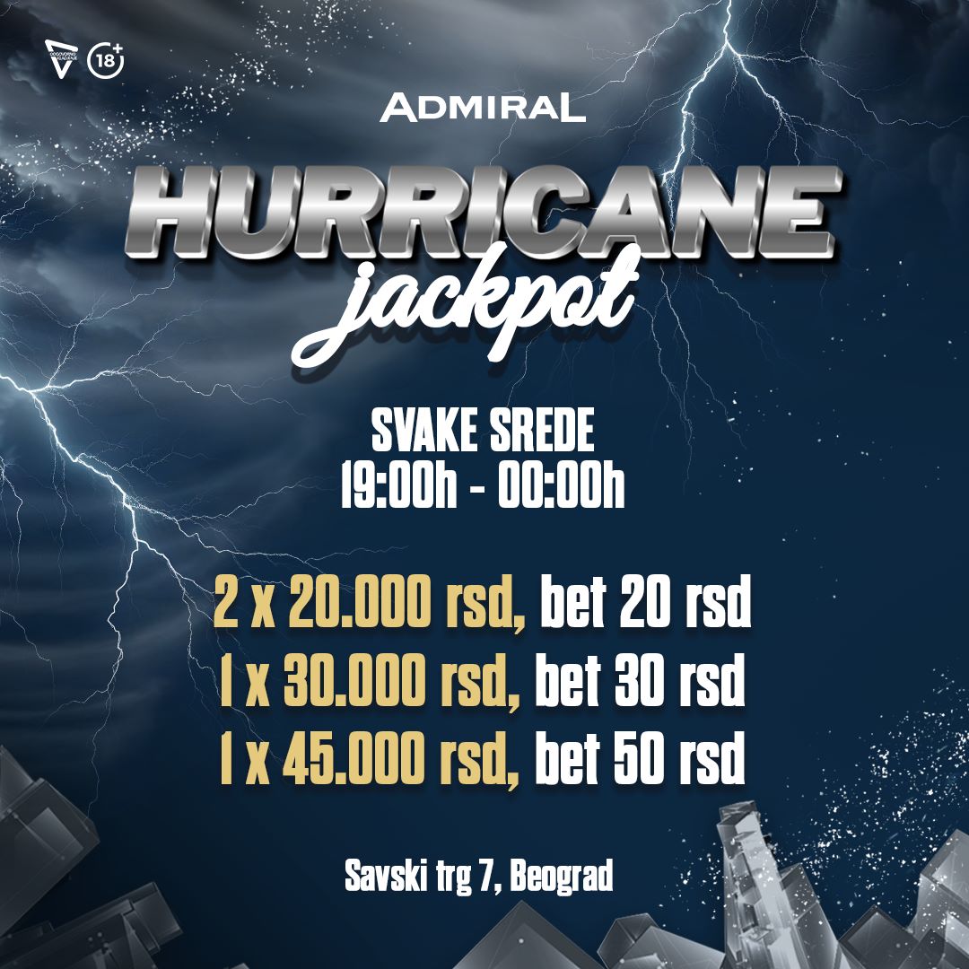 HURRICANE JACKPOT – EKSKLUZIVNO NA SAVSKOM TRGU!